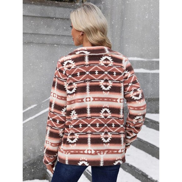 Women's Fleece Jacket Long Sleeve Full Zip Warm Cozy Outdoor Winter - Picture 6 of 6